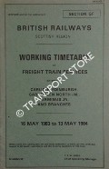 Working Timetable of Freight Train Services - Section GF -  Carlisle, Edinburgh, Garnqueen North Jn., Terminus Jn. and branches, 16 May 1983 to 13 May 1984 by British Railways Scottish Region